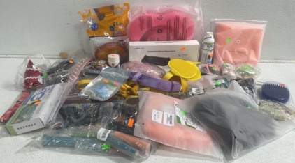 (1) Pink Dog Bowl (8)+ Assorted Animal Leashes And More!