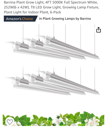 Barring LED Grow Light T8 4ft 6-Pack