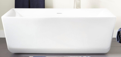Signature Hardware 447009 Nassau 67" Acrylic Soaking Freestanding Tub with Integrated Drain and Overflow - White