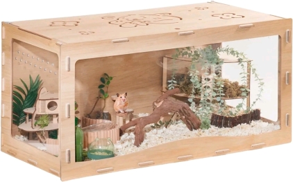 Wooden Hamster Cage Large (Front-closing-33.7&rdquo;L X17&rdquo;W X 17&ldquo;H)