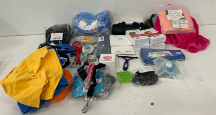 (5) Inflatable Neck Pillows Gor Dogs (3) Harnesses & More