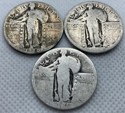 (3) Standing Liberty Quarters— Verified Authentic