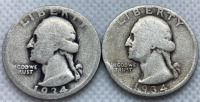 1934 & 1934-D 90% Silver Quarters— Verified Authentic