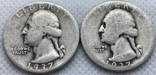 1937 & 1937-D 90% Silver Quarters— Verified Authentic