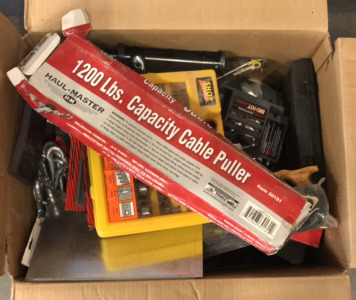 (1) Large Box Of Hand Saws, Metal Sheets, Drill Bit Sets, And More