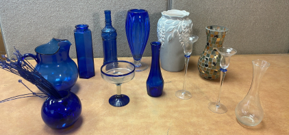 VINTAGE GLASSWARE, VASES, AND MORE!