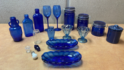 ELEGANT COBALT BLUE GLASSWARE