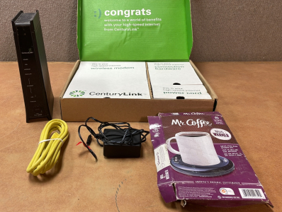 CENTURYLINK C1100Z WIRELESS INTERNET ROUTER & MR. COFFEE MUG WARMER