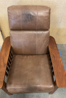 LANE BROWN LEATHER RECLINING ARM CHAIR - 4