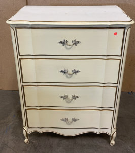 4-DRAWER OFF WHITE WOODEN DRESSER