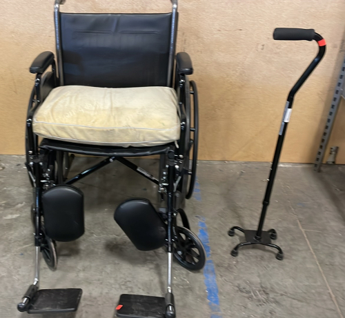 DRIVE BRAND WHEELCHAIR AND REF MEDLINE WALKING CANE