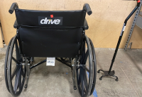 DRIVE BRAND WHEELCHAIR AND REF MEDLINE WALKING CANE - 3