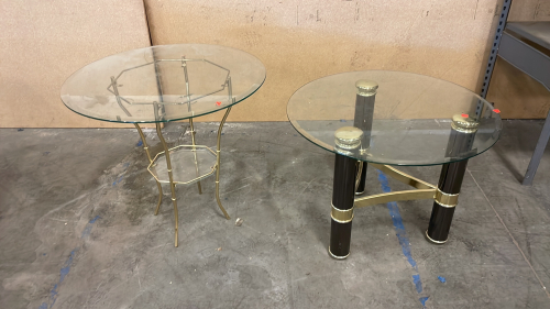 2 GLASS TOP COFFEE/END TABLES