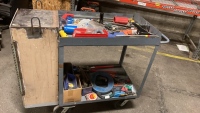 Rolling Metal Shop Cart Full of Assorted Hand Tools