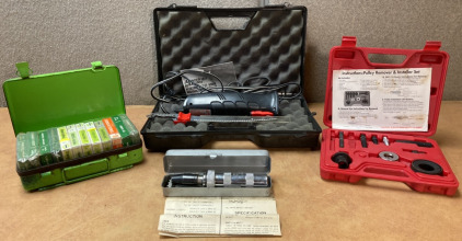 American Angler Electric Fillet Knife, Pulley Puller & Installer Set, Bullard First Aid Metal Kit, Impact Driver W/ Case & Specifications