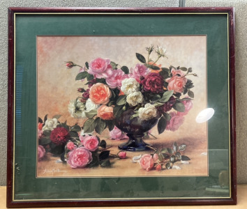 Albert Williams Framed Rose Bouquet Painting