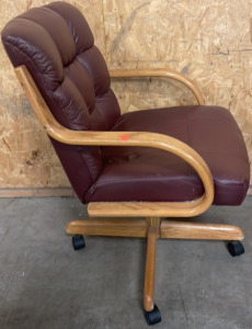 2 Maroon Matching Office Chairs On Wheels