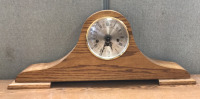 (1) Metal And Stone Based Lamp (No Lamp Shade), With (1) Wood Based Lamp (No Lamp Shade), And (1) Vintage Wooden Mantle Clock (29”X12”) - 2