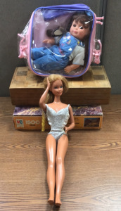 (1) Vintage Disney Land Resort Doll With BackPack, (1) Vintage Barbie Doll, And More