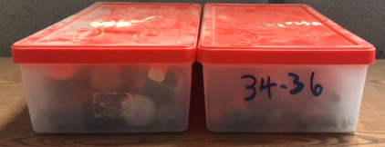 (2) Plastic Storage Containers (12”X6.5”) With Electron Vacuum Tubes In Multiple Sizes (40 Plus Total)