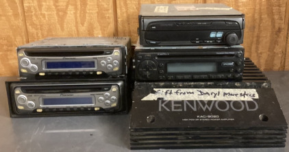 (2) Pioneer Radio Stereos, (1) Alpine Radio Reciever, (1) Koss Radio Stereo, Kenwood Kac-9020 Stereo Power Amplifier