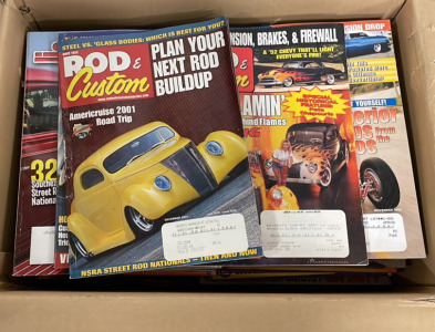 Box Full Of Hot Rod Magazines