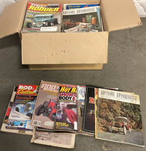 Box Full Of Vintage Hot Rod Magazines