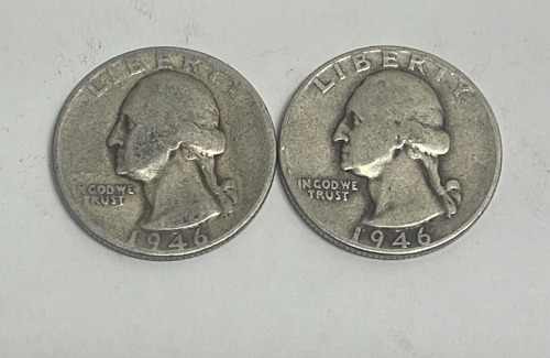 (2) 1946 Washington 90% Silver Quarters