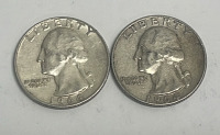 (2) 1964 Washington 90% Silver Quarters