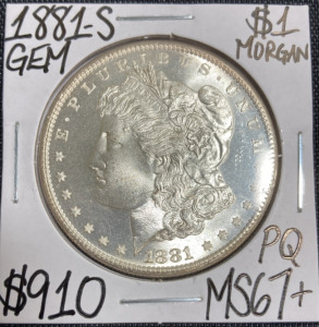 1881-S MS67+ Gem Silver Morgan Dollar