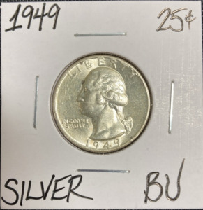 1949 BU Silver Washington Quarter