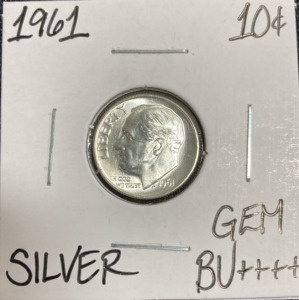 1961 Gem BU++++ Silver Roosevelt Dime