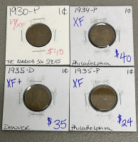 (8) Lincoln Wheat Pennies Dated 1930-1949, (6) Nickels 35% Silver Dated 1943-1945, (2) Obverse Misaligned Die Nickels Dated 1986 And 1999 - 2