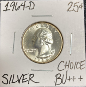 1964-D Choice BU+++ Silver Washington Quarter