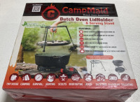 2-Burner Camp Stove, Camp Dutch Oven Lidholder, Cast Iron Dutch Oven, Cast Iron Garlic Roaster - 4