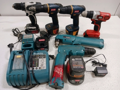 (2) Robinson Drills 12v & 9.6v With Chargers & Batteries (2) Marita Chargers & Drills With Batteries & More!