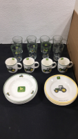 West Bend 4Qt Slow Cooker & Collection Of John Deere Dishware - 3