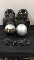 (2) New Motorcycle Helmets & (2) Used Motorcycle Helmets