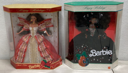 (1) Happy Holidays Barbie 10th Anniversary Doll Special Edition (1) Happy Holidays Barbie Special Edition