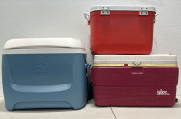 (3) Coolers (1) Gott 30 12”X19”X14” (1) Igloo Legend 14”X24”X15” (1) Igloo 16”X23”X20”