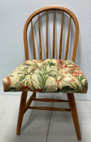 (2) Wooden Chairs with Pillows - 3