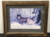 (1) Folding Lawn Chair & Wolf Poster In Frame - 3