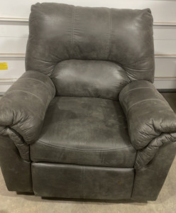 (1) Grey Leather Reclining Chair