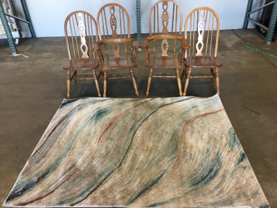 Area Rug (63x84”) with Set of 4 Chairs