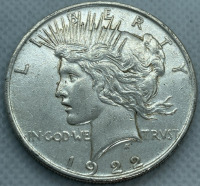 1922 Peace Dollar Coin— Verified Authentic