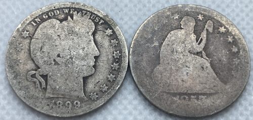 1800’s Barber And Seated Liberty Quarters— Verified Authentic