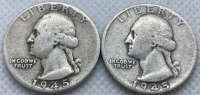 1945 & 1945-S 90% Silver Quarters— Verified Authentic