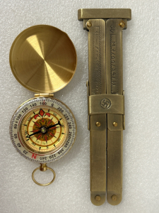 Brass Toned Illuminated Dial Hunters Compass And Scissor Action German Paratrooper Knife