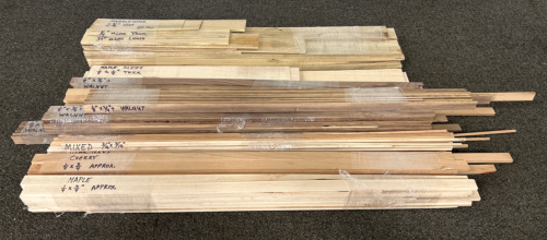 (10) Small Bundles Of Craft Wood: Maple, Mixed Hardwood, Cherry, Walnut, And Myrtlewood