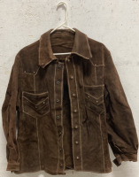 Full Leather Button Up Brown Coat Size & Brand Unknown